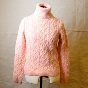 The Limited Peach 50% Angora cable-knit full collar Turtleneck